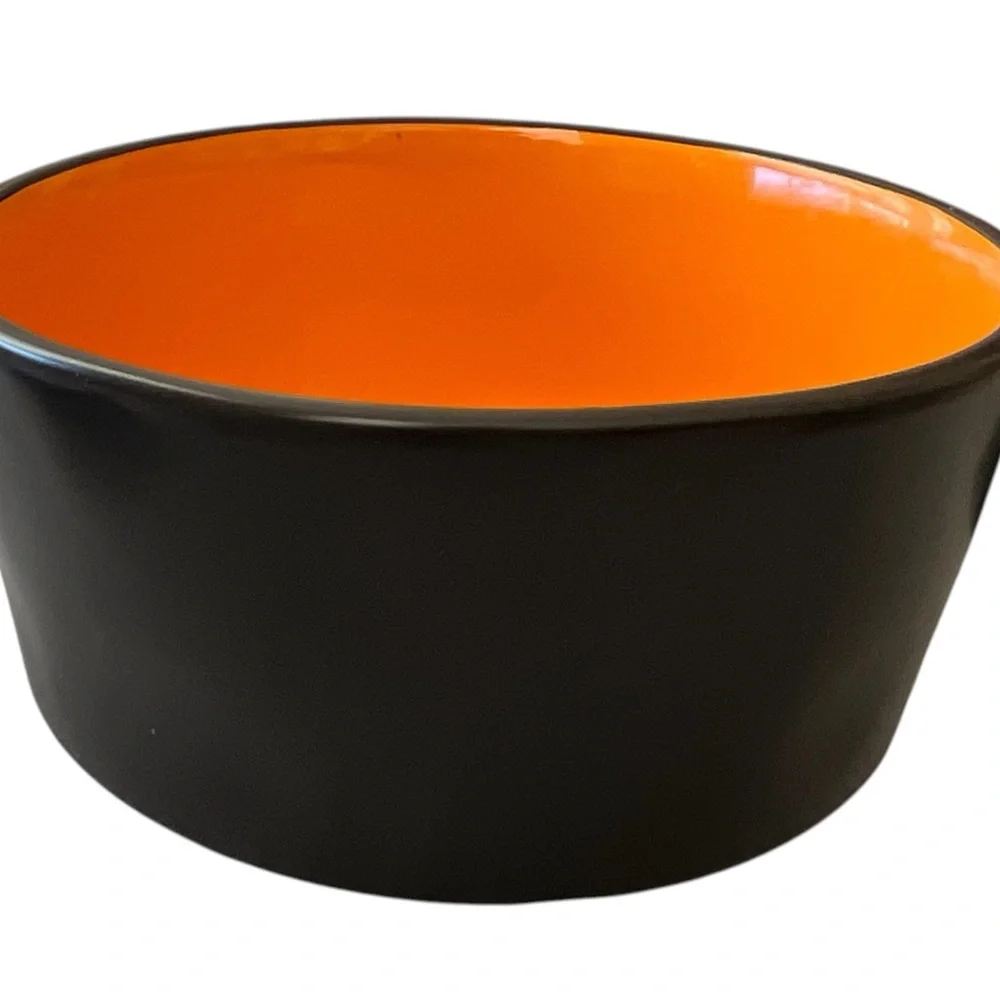 Rae Dunn Halloween Dog Bowl & Treat Canister Set “HOWLOWEEN” Black Orange